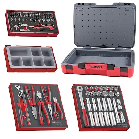 Teng Tools 110 Piece 1/2 Inch Drive Socket, Plier & Bit Foam Kit TC-6T-6